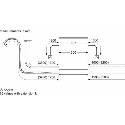 Bosch Series 4 Standard Dishwasher - White - Annotation - Dimeson shot