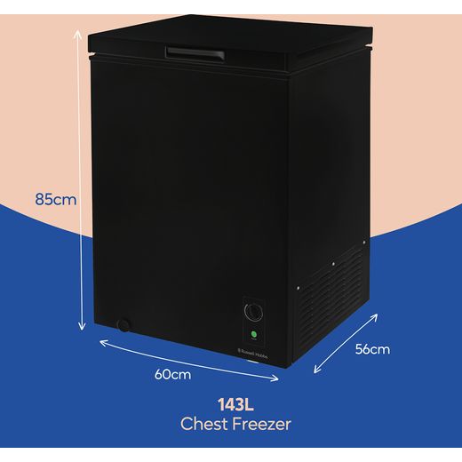 Russell Hobbs Chest Freezer - Black - Dimensions