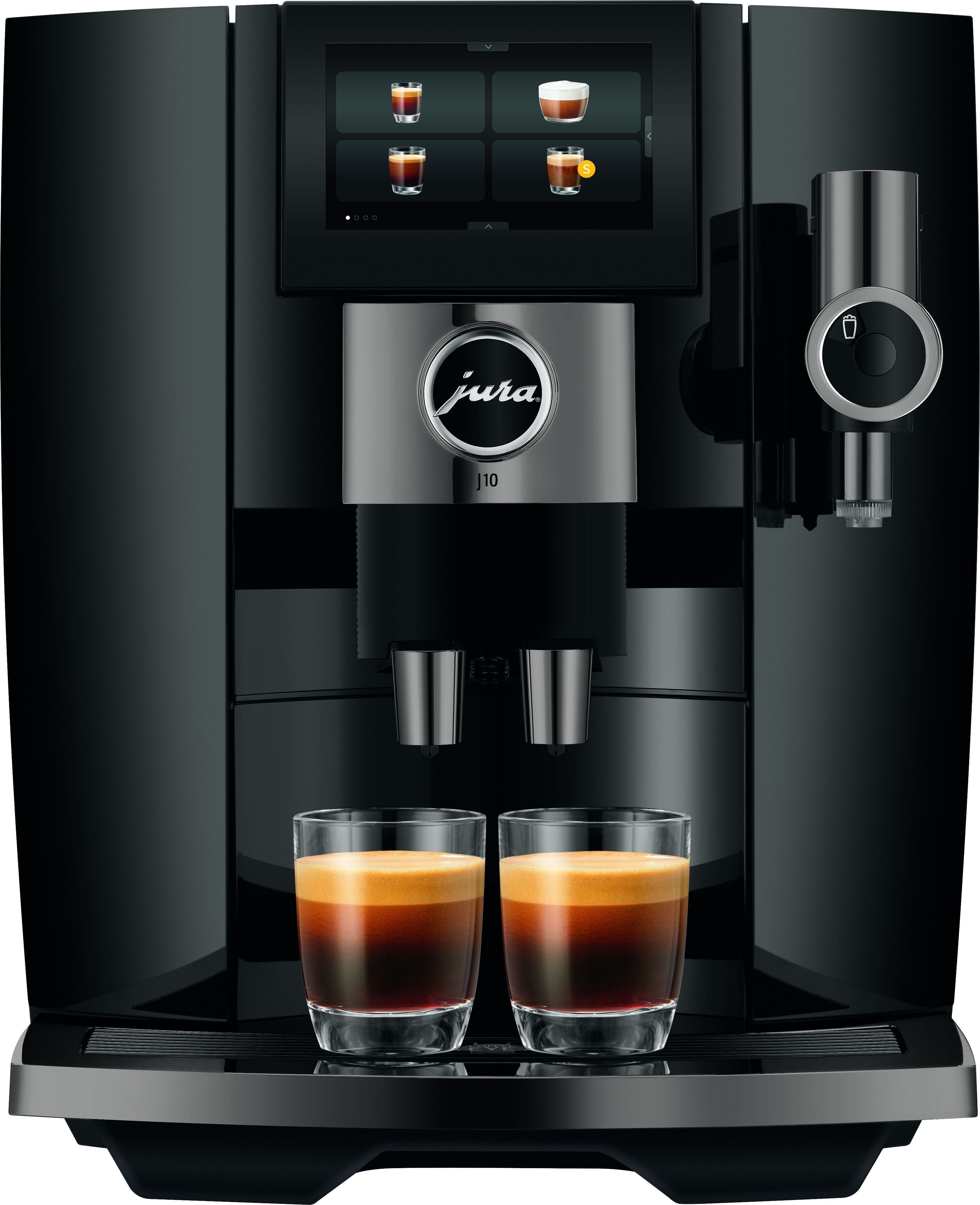 Image of Jura J10 15664 Bean to Cup Coffee Machine - Piano Black, Black