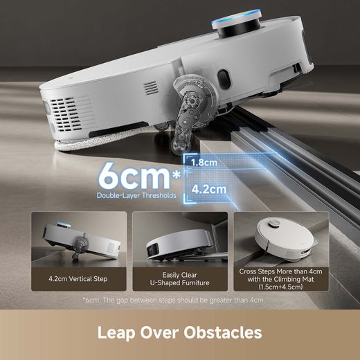Dreame Dreame X50 Ultra Complete Robotic Vacuum Cleaner - White - Annotation - Leap over obstacles
