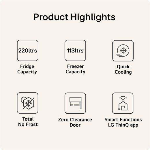 LG GBBSJ10EEP 186cm No Frost Fridge Freezer - Matte Black  - Annotation - feature shot