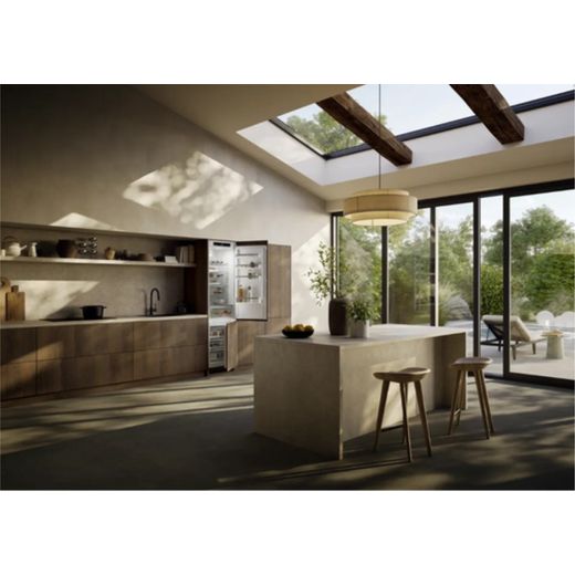 Liebherr Pure ICNSd5603 Wifi Connected 194cm High 70/30 Integrated Frost Free Fridge Freezer with Sliding Door Fixing Kit - Black - Fridge freezer in kitchen