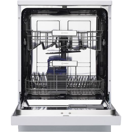 Indesit Standard Dishwasher - White - front with door open shot 