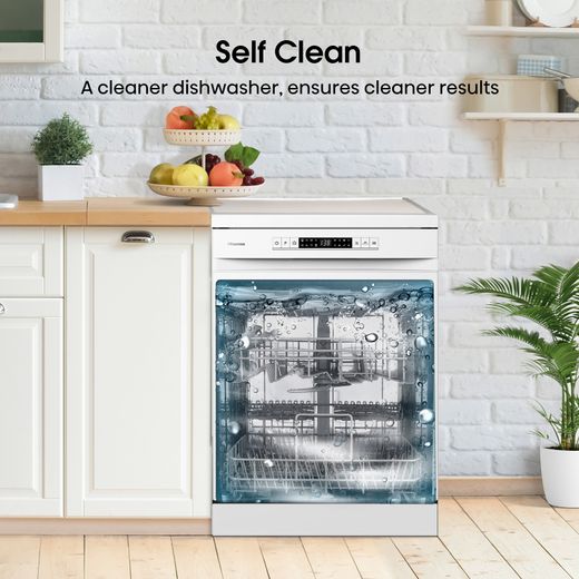 Hisense Standard Dishwasher - White - Annotation - Self clean