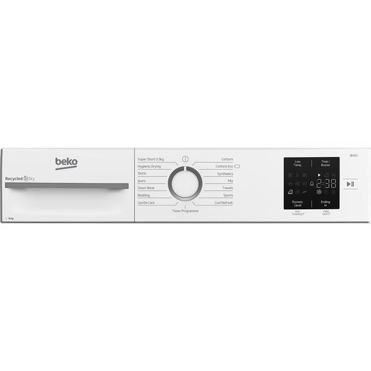 Beko BM3T3822W 8Kg Heat Pump Tumble Dryer - White - Control panel shot
