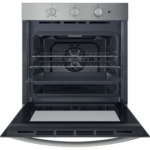 Indesit 859991705060 Electric Single Oven Stainless Steel - Front with door open shot 