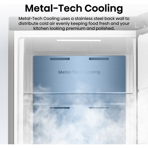 Hisense FT3K310SAIE 186cm Upright Freezer - Silver - Annotation - metal tech shot