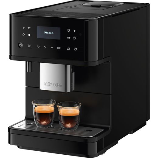 Miele CM6560 Coffee Machines Obsidian Black Pearl Finish - Left perspective