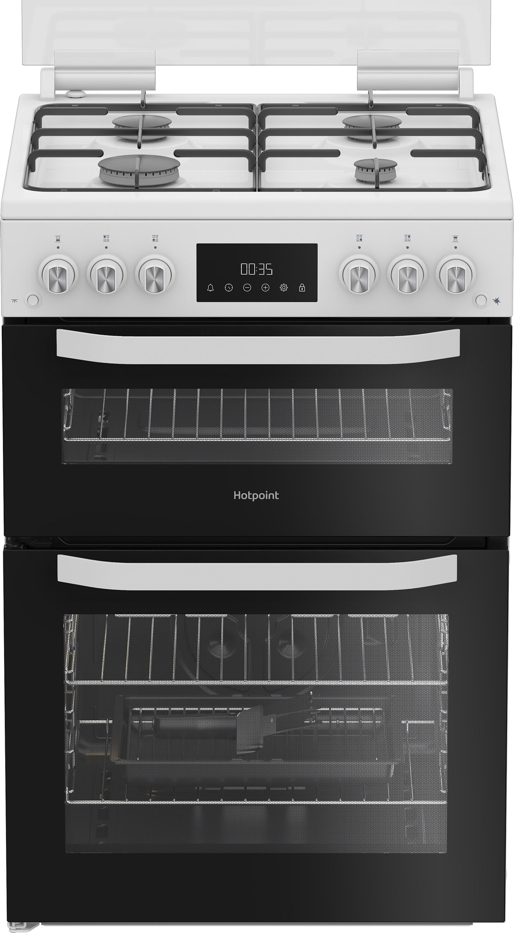 Image of Hotpoint HTG6GDCW 60cm wide Single Oven Gas Cooker - White, White