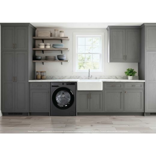 Hoover HBR 49SBL8-80 31020878 Washing Machine with 1400 rpm - Graphite - Washing machine in kitchen