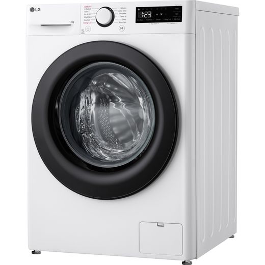 LG F4Y511WBLN1 10kg Washing Machine with 1400 rpm - White - Left perspective shot