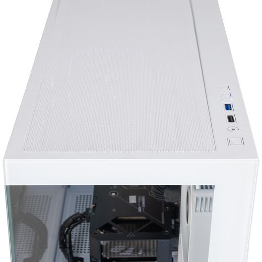 3XS Systems Gaming PC - NVIDIA® GeForce RTX™ 5070, AMD Ryzen™ 7, 1TB SSD - White - Top ports