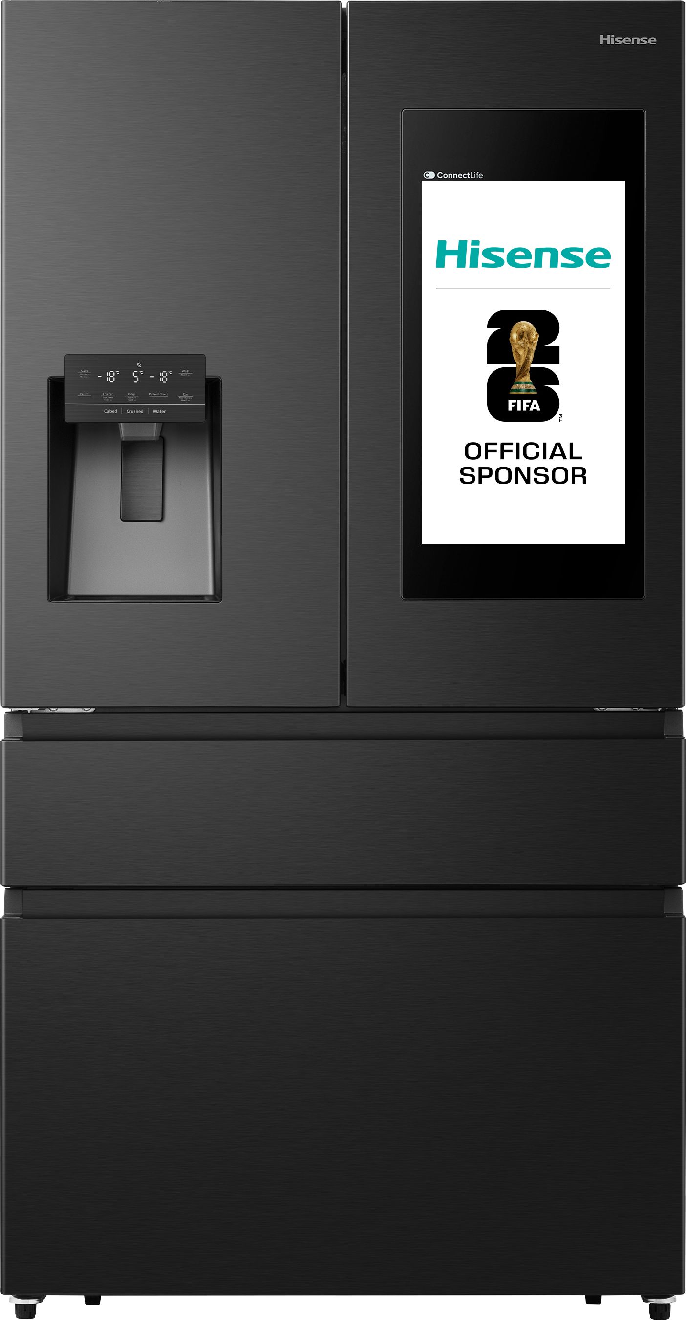 Hisense RF9P490GTFE American Fridge Freezer - Total No Frost - Black - 553L