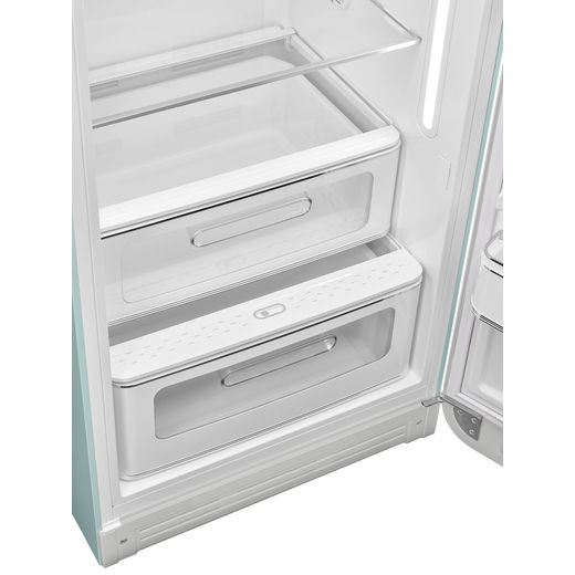 Smeg Right Hand Hinge FAB28RDSA6 153cm High Small Fridge with Ice Box - Sea Salt Green - Fridge drawers