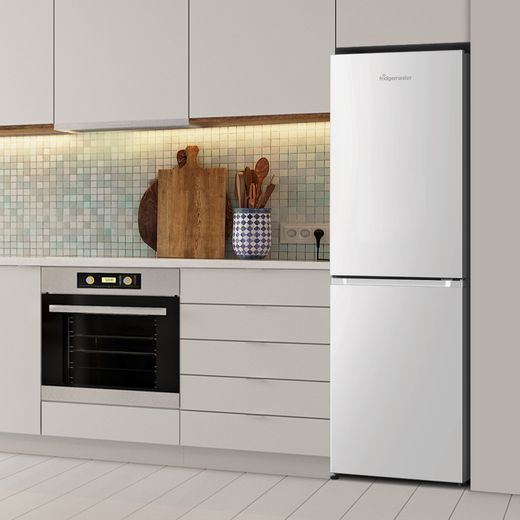 Fridgemaster MC55251D 182cm High 50/50 No Frost Fridge Freezer - White - Fridge freezer in kitchen