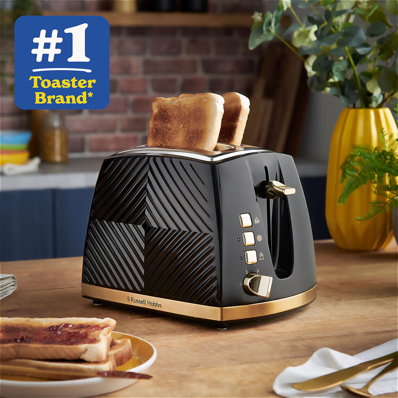 Russell Hobbs Toaster | Black | 26390 | ao.com