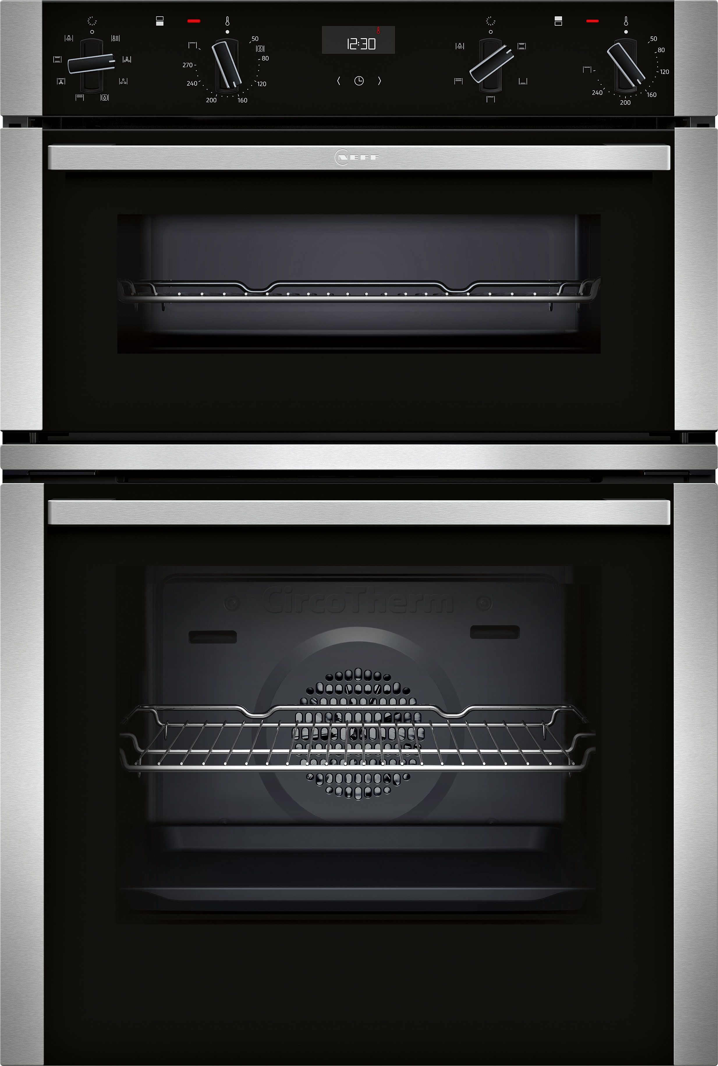 Image of NEFF N50 U1ACE2AN3B Built In Electric Double Oven - Stainless Steel - A/B Rated, Stainless Steel