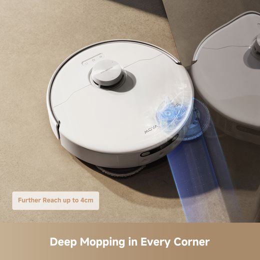 Mova P50 Pro Ultra Robotic Vacuum Cleaner - White - Annotation - Deep mopping shot