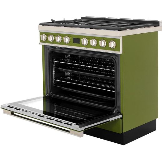 Smeg Portofino CPF9GPOG 90cm Dual Fuel Range Cooker - Olive Green