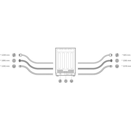 Haier I-PRO SHINE SERIES 7 - Biovitae Collection Standard Dishwasher - Stainless Steel - annotation - dimensions shot