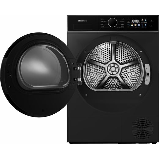 Hisense 3i KitchenFit Series DH3I904UBDC Wifi Connected 9Kg Heat Pump Tumble Dryer - front shot door open to left