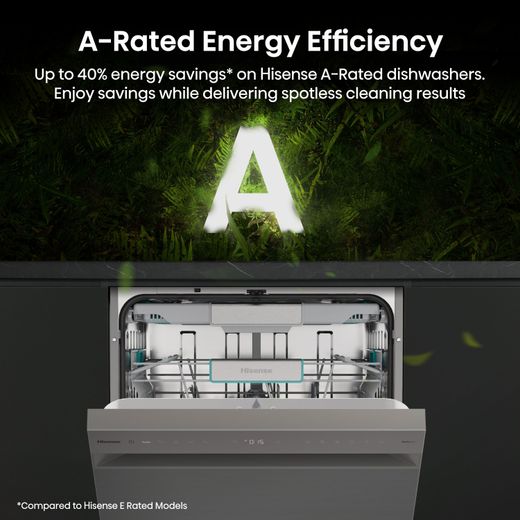 Hisense Standard Dishwasher - Stainless Steel - Annotation - A rated