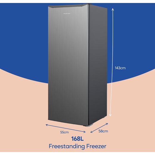 Russell Hobbs Upright Freezer - Stainless Steel - Annotation - Dimension shot
