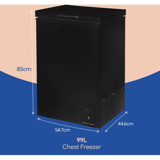 Russell Hobbs Chest Freezer - Black - Annotation - Dimensions shot