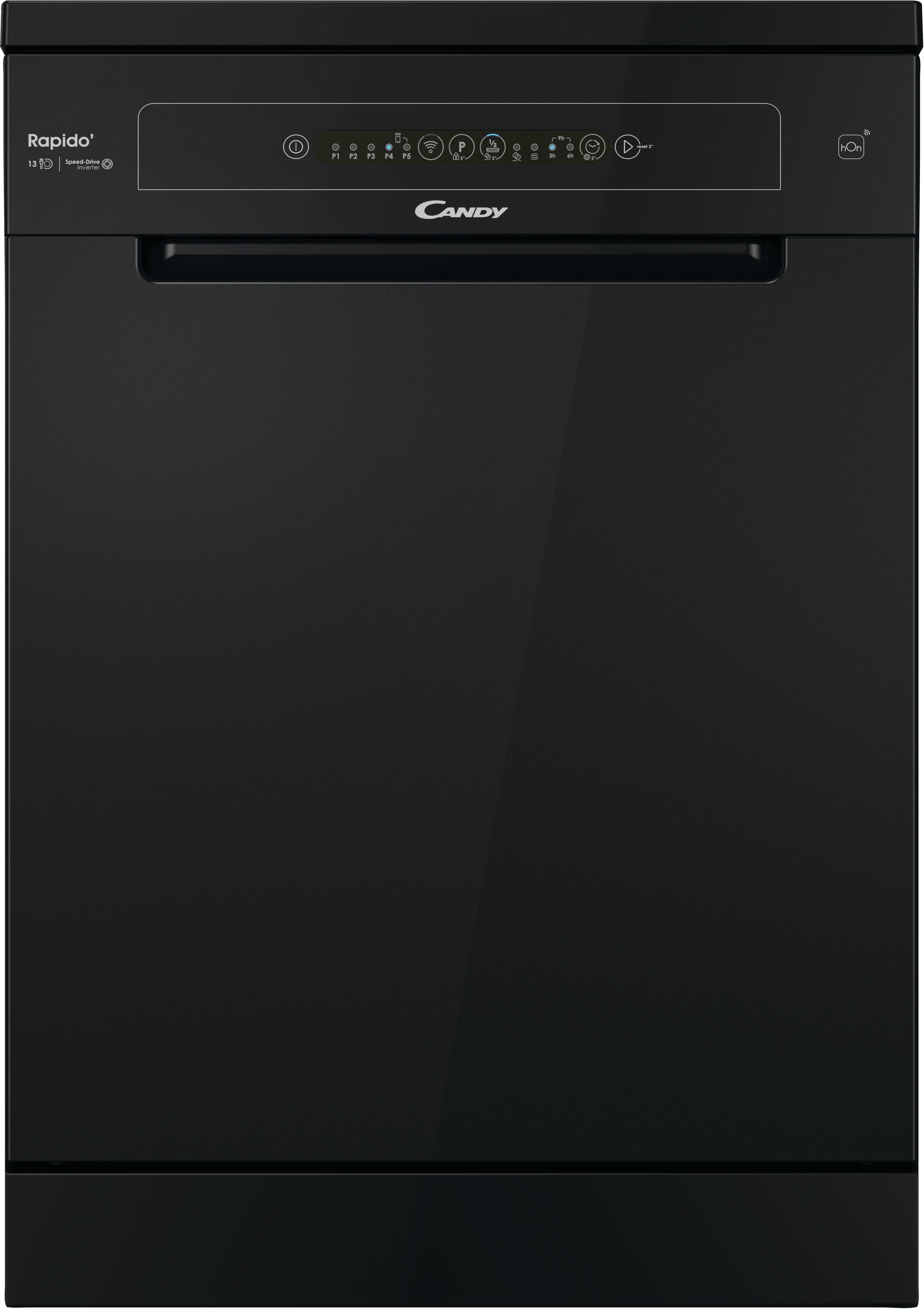 Candy RapidÓ CF3E9L0B Wifi Connected Full Size Dishwasher - Black - E Rated, Black