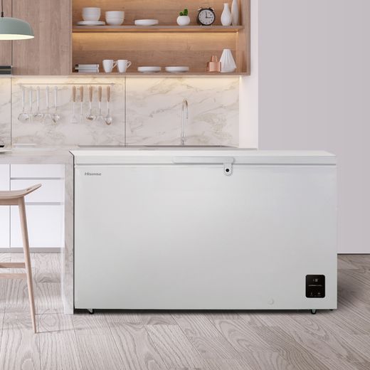Hisense Chest Freezer - White - Fridge freezer in kitchen shot 