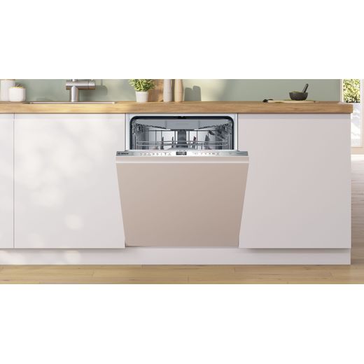 Bosch Series 6 Fully Integrated Standard Dishwasher - Stainless Steel with Fixed Door Fixing Kit - Door open in kitchen