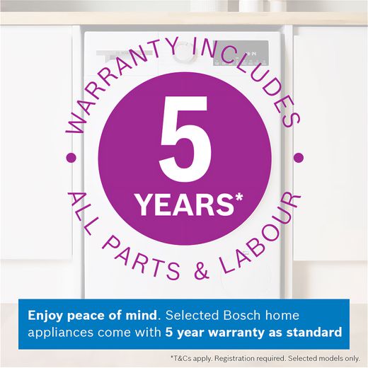 Bosch Series 4 9Kg / 5Kg Washer Dryer - White - Annotation - Warranty