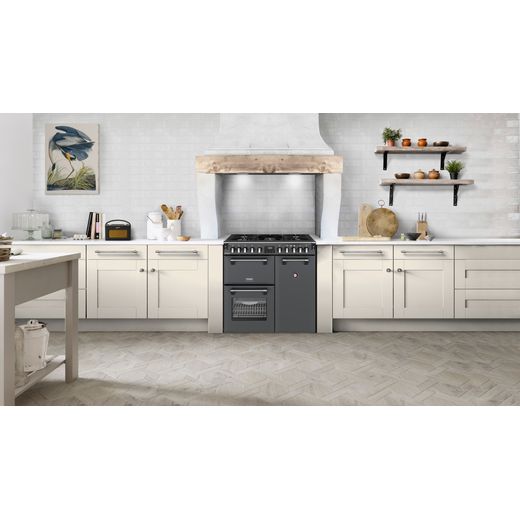 Stoves Richmond DX 90DF 90cm Dual Fuel Range Cooker - Anthracite - Cooker in kitchen shot 