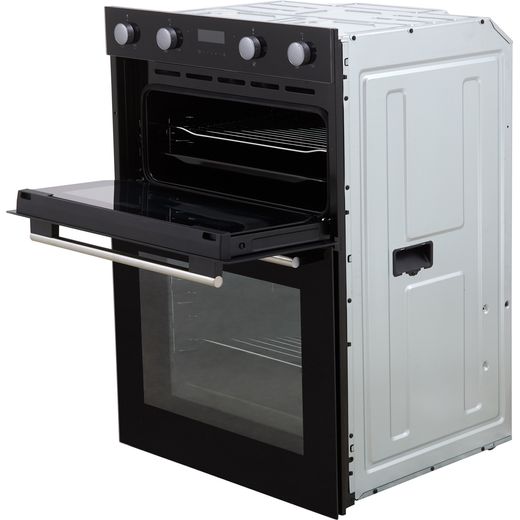 Hisense Built In Electric Double Oven - Black - Top door open