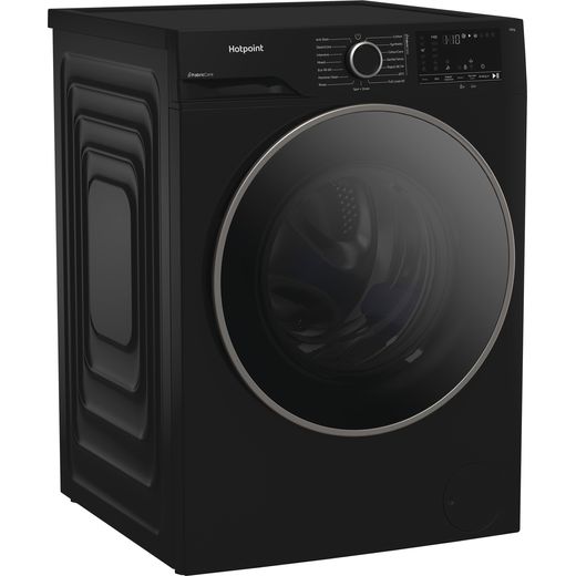 Hotpoint Fabric Care HBCA 123B CARE UK 12kg Washing Machine with 14000 rpm - Black - Right perspective shot