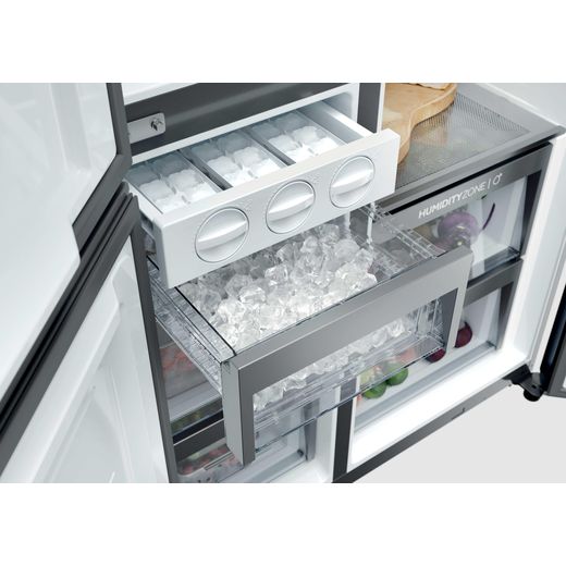 Haier Series 7+ American Fridge Freezer - Black - Close up freezer drawer shot