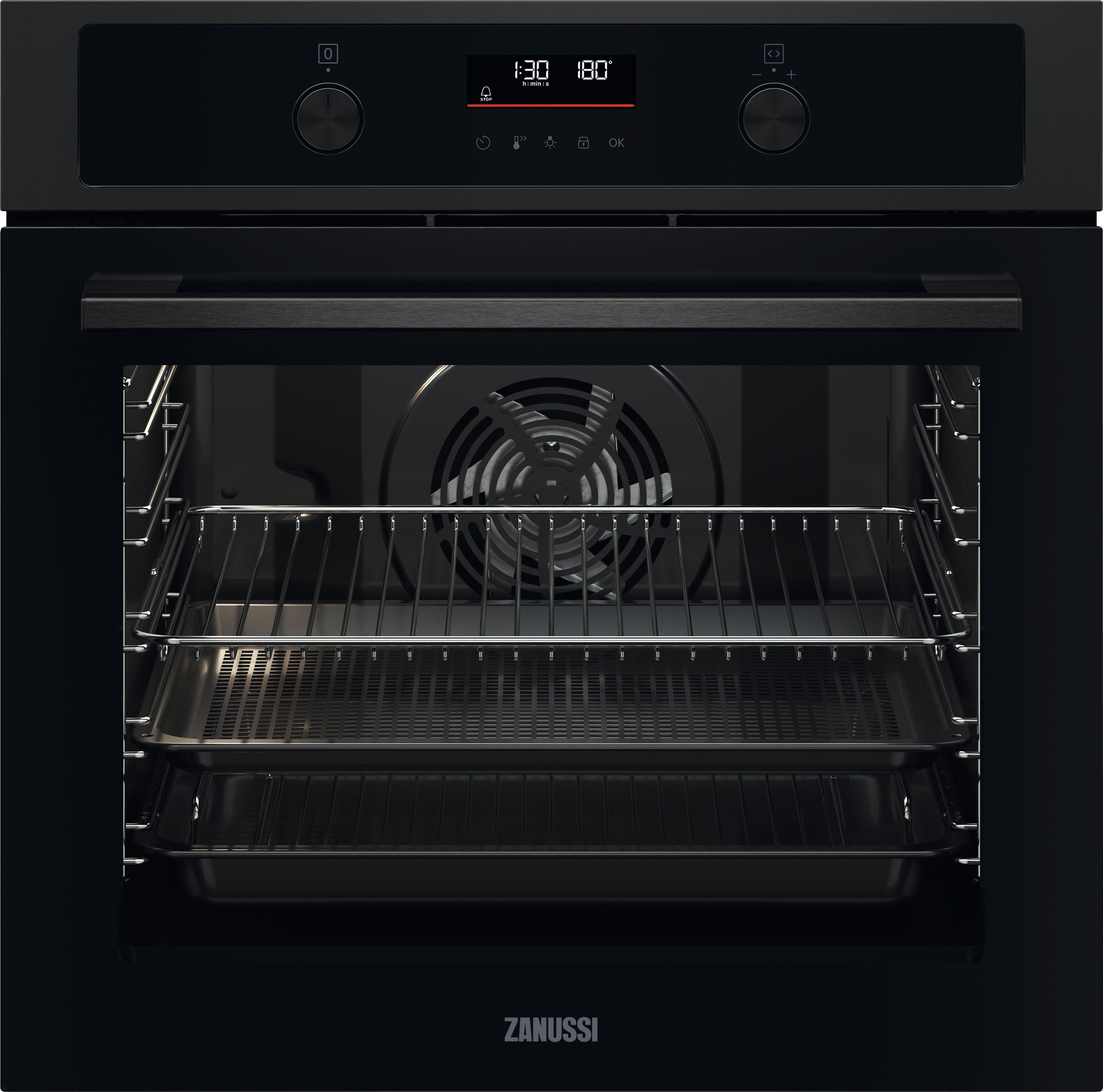 Zanussi ZOPNA7KN Built In Electric Single Oven and Pyrolytic Cleaning - Black - A+ Rated, Black