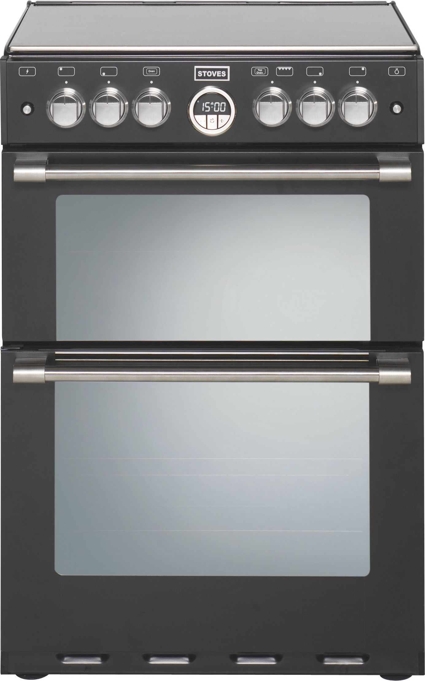 Stoves Sterling STERLING600G 60cm Freestanding Gas Cooker with Full Width Electric Grill - Black - A/A Rated, Black