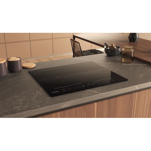 Hotpoint CleanProtect TS8660CCPNE 59cm Induction Hob - Black - Hob in kitchen