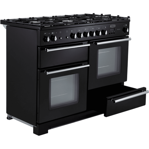 Rangemaster Toledo + 110cm Dual Fuel Range Cooker - Black / Chrome