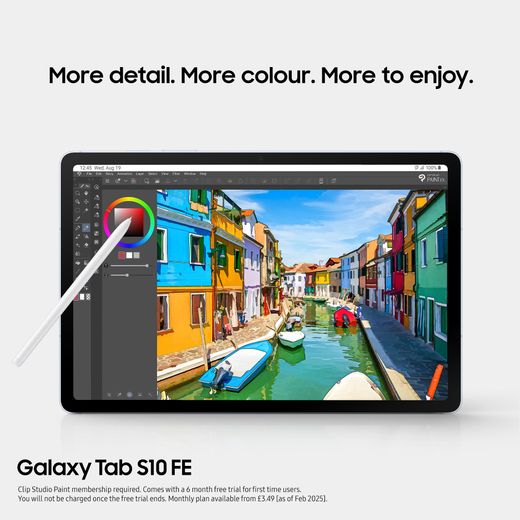 Samsung Galaxy Tab S10 FE 10.9" 256GB WiFi Tablet - Silver - Annotation - Display