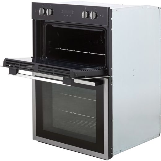 Hoover H-OVEN 300 Built In Electric Double Oven - Black / Stainless Steel - Top door open