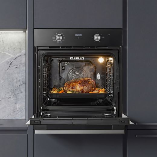 Midea Xpress Fry MBO65M90D2-BK Built In Electric Single Oven - Black - oven in kitchen shot