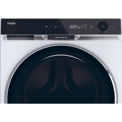Haier HW110-BD14397U1 11kg Washing Machine with 1400 rpm - White  - Close up control panel shot