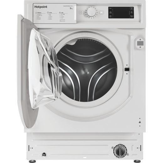 Hotpoint BIWMHG91485UK Integrated 9kg Washing Machine with 1400 rpm - White - Front with door open shot