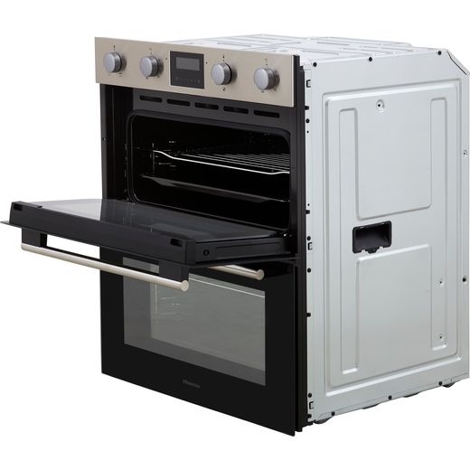 Hisense Built Under Electric Double Oven - Stainless Steel - Top door open