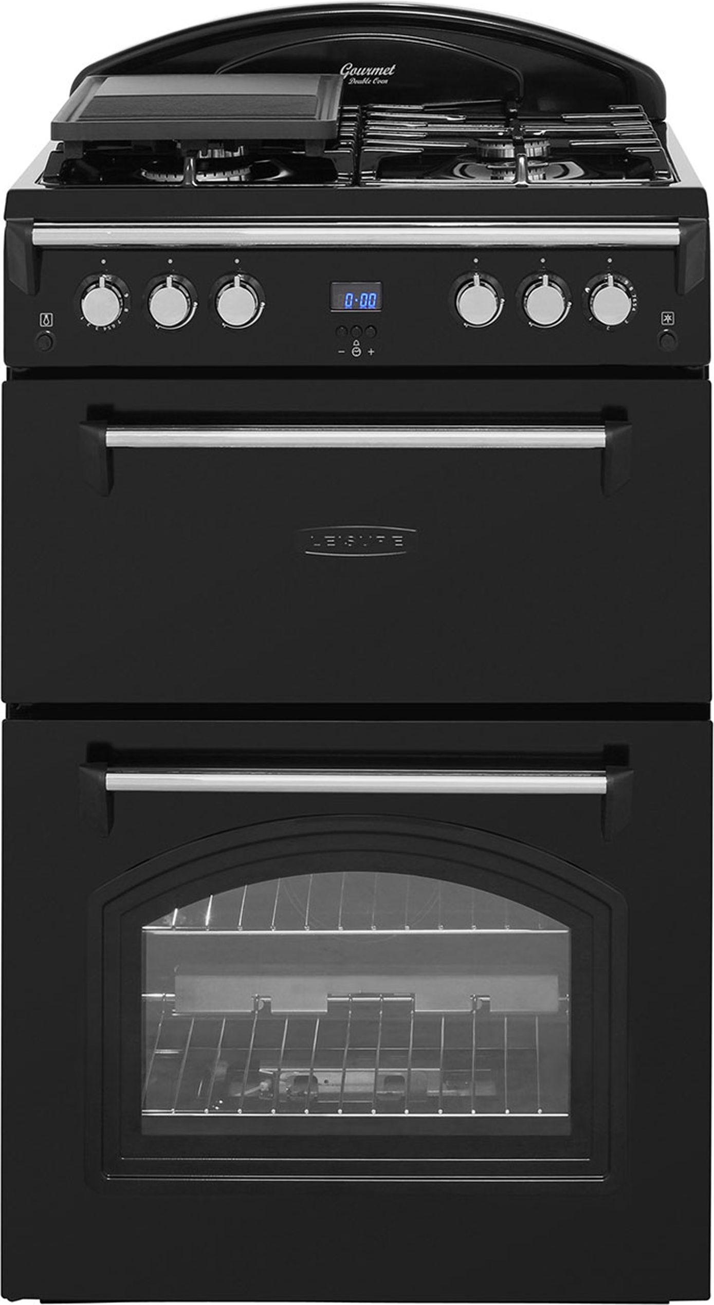 Leisure Gourmet GRB6GVK 60cm Freestanding Gas Cooker with Full Width Gas Grill - Black - A+/A Rated, Black