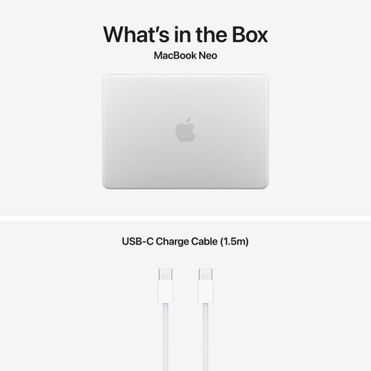 Apple MacBook Neo, - Silver - Annotation - Whats in the box