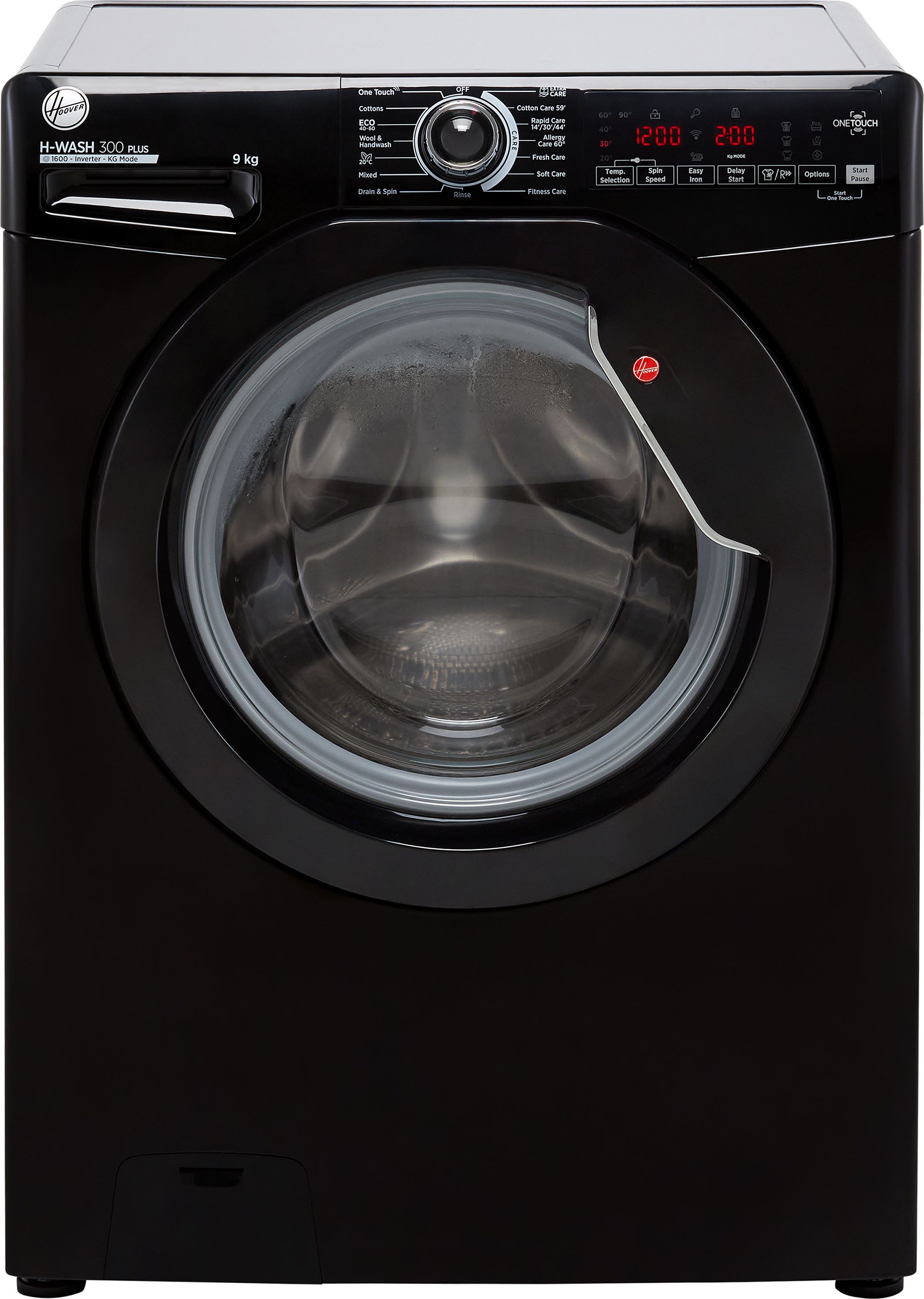 Hoover H-WASH 300 H3W69TMBBE/1 9kg Washing Machine with 1600 rpm - Black - B Rated, Black