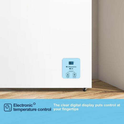 Fridgemaster Chest Freezer - White - Annotation - Temp control shot